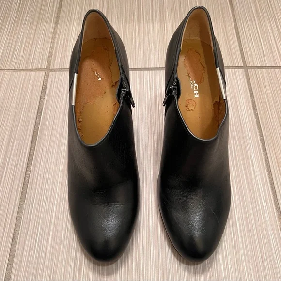 Coach Black Leather Seneca Booties Boots 8 - Picture 6 of 11